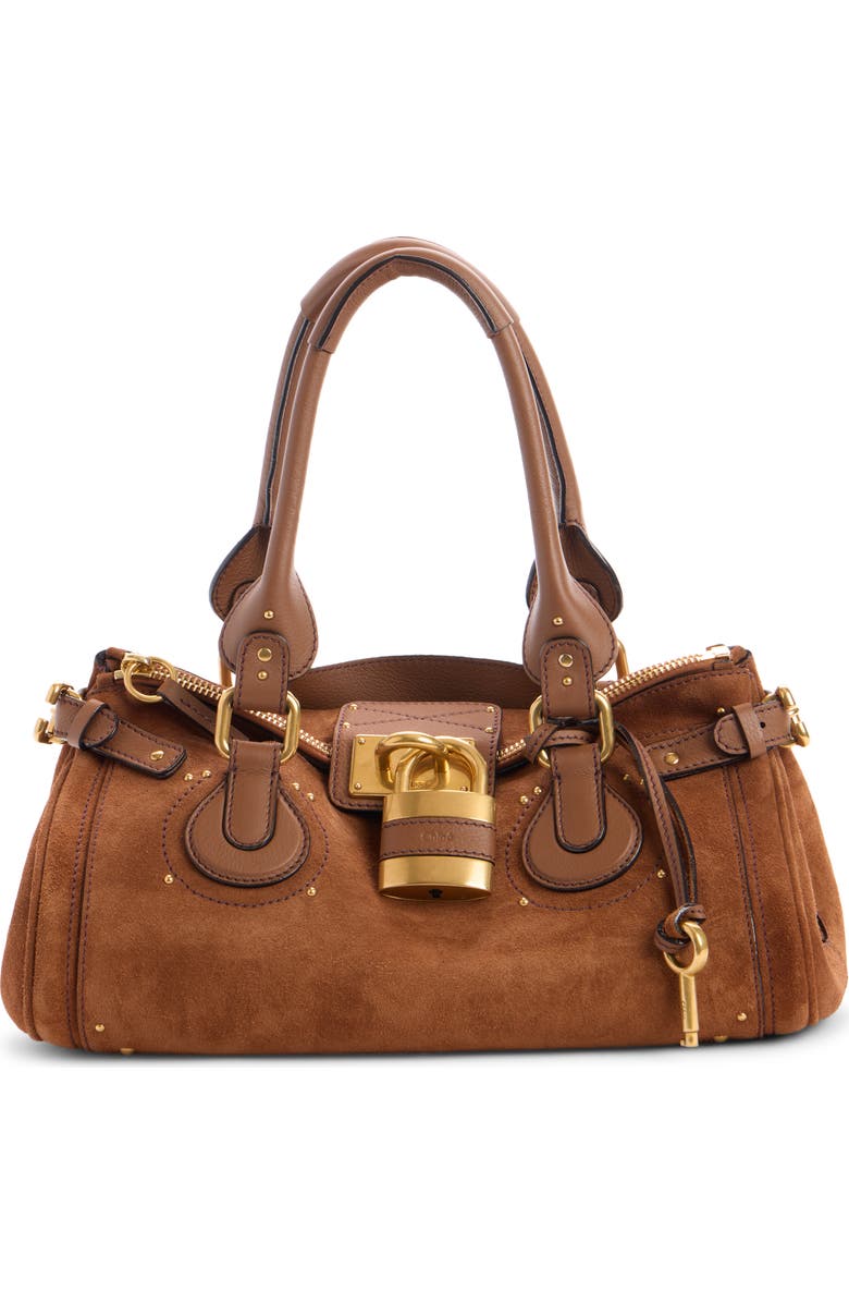 Chloé Paddington Suede Satchel, Main, color,