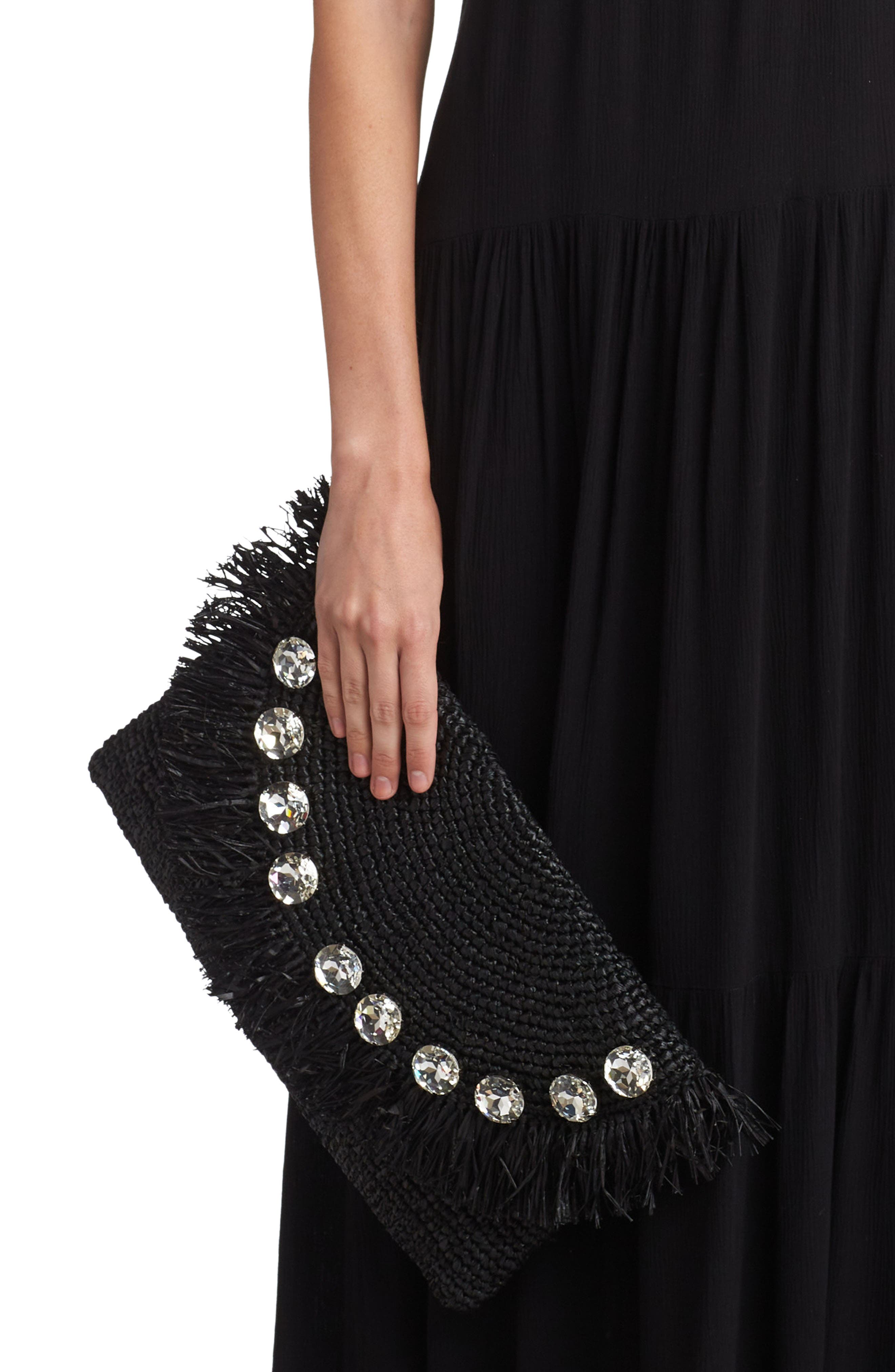 BTB Los Angeles Sera Straw Clutch, Alternate, color, 