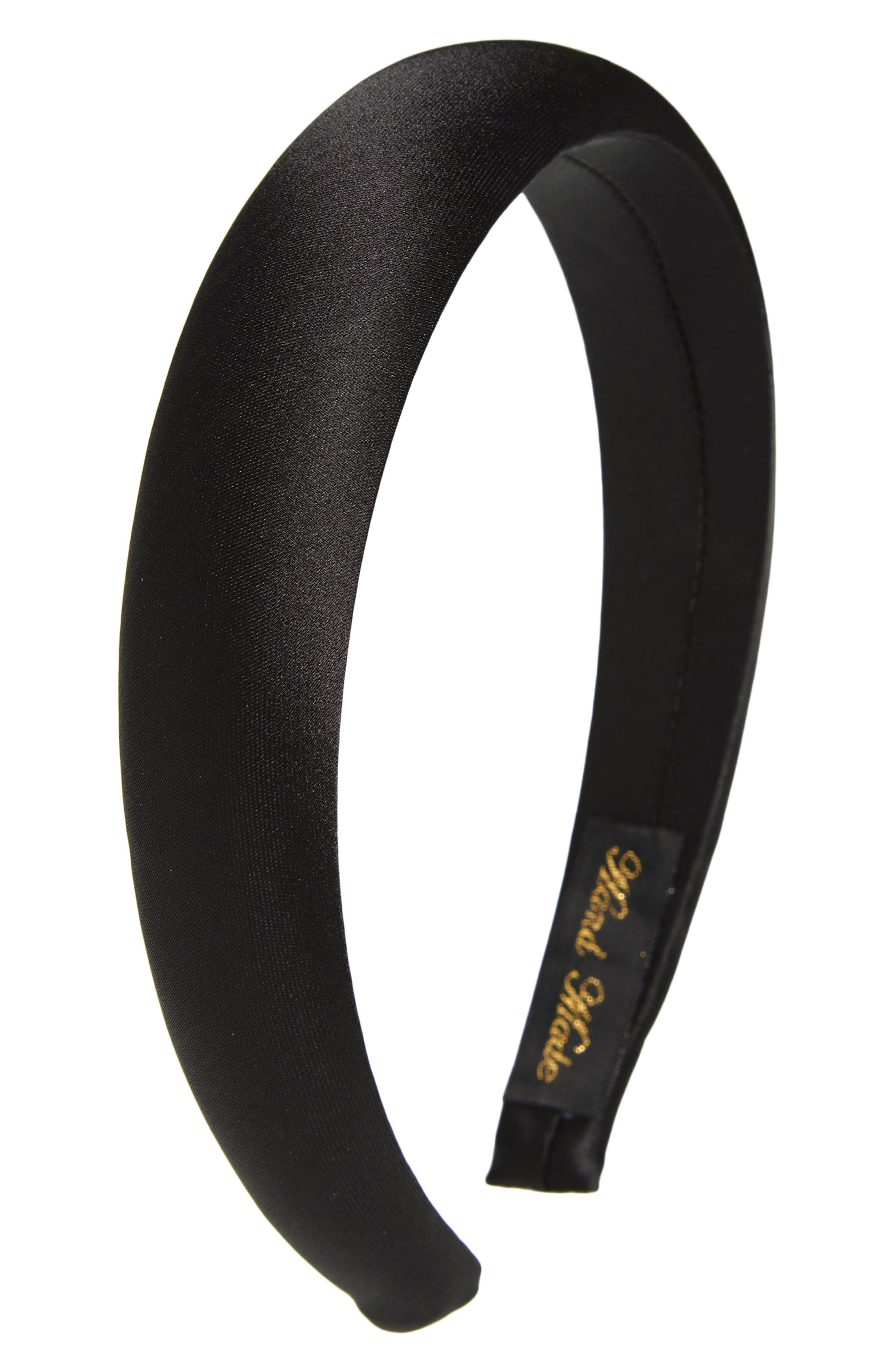 Tasha Padded Satin Headband In Black
