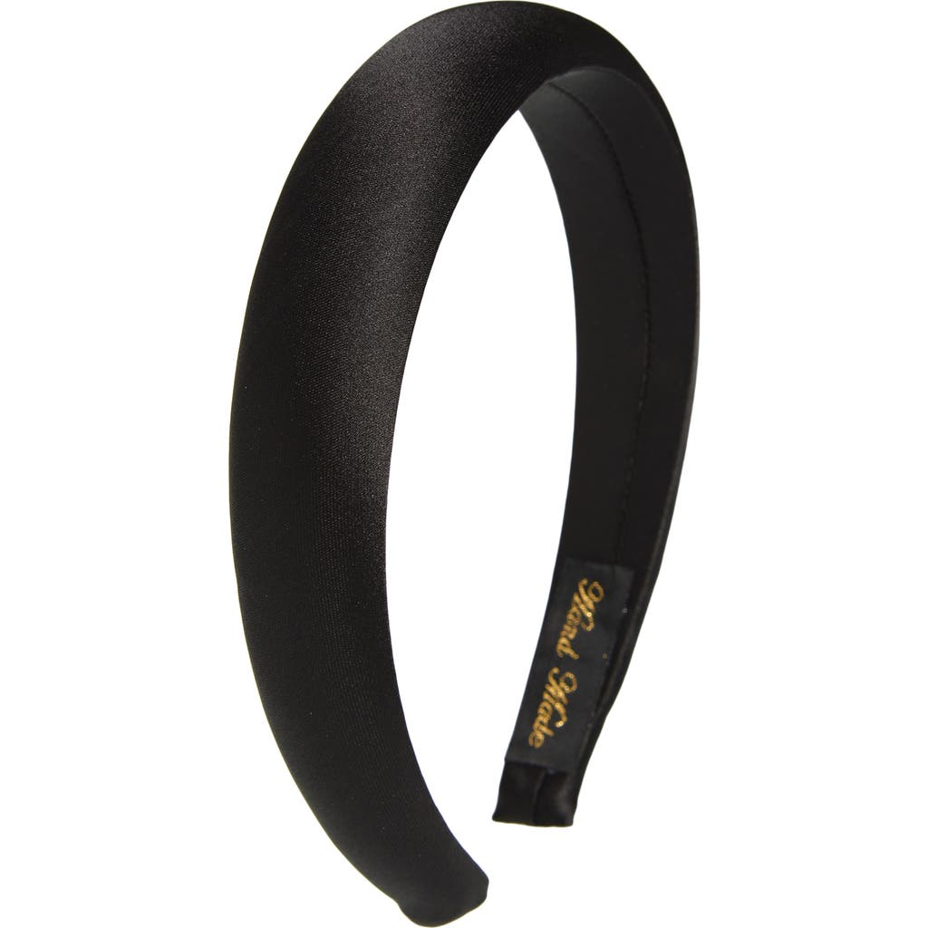 Tasha Padded Satin Headband In Black
