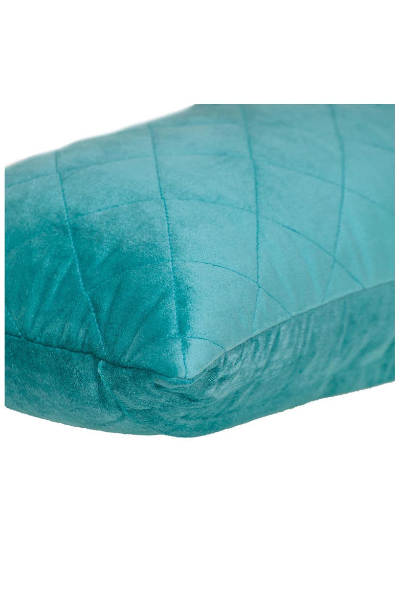 Milo Quilted Throw Pillow, Alternate, color, AQUA