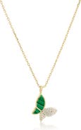 The Lovery Fine Jewelry Malachite CZ Butterfly Necklace
