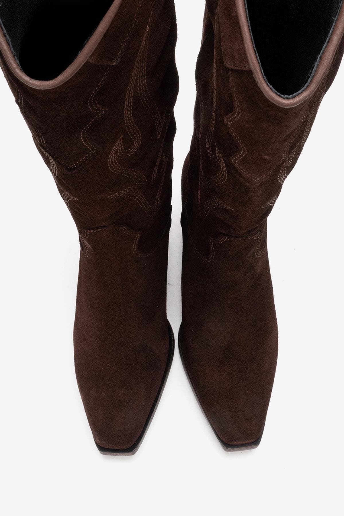 Pietro Leather Western Knee High Boot, Alternate, color, Brown Suede Leather