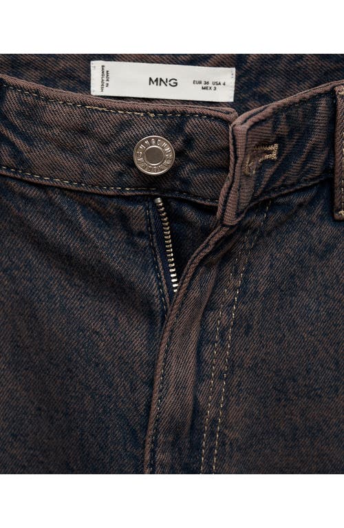 Mango Mid Rise Relaxed Straight Leg Jeans In Black