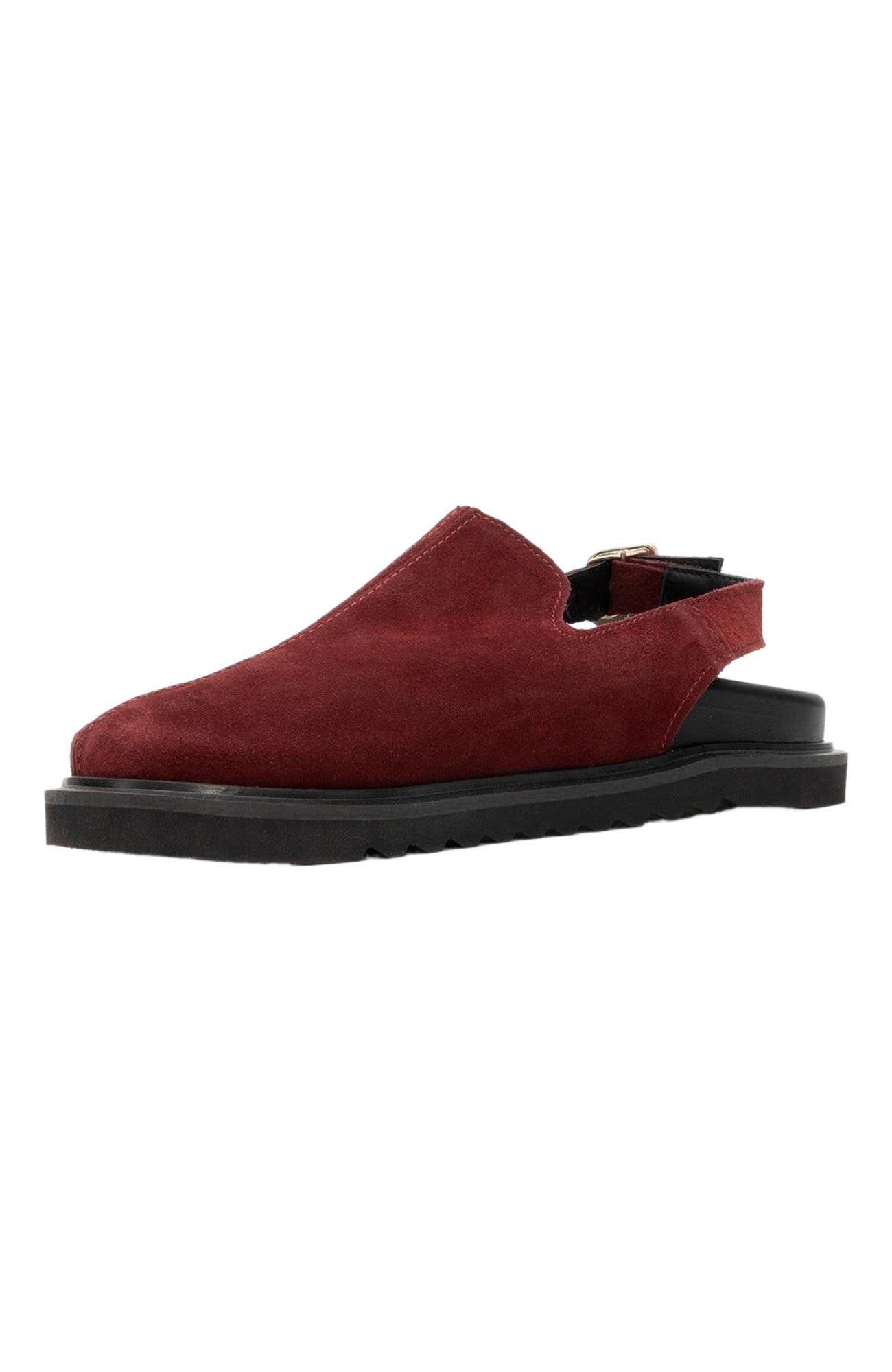 Laby Leather Clogs, Alternate, color, Burgundy Suede Leather