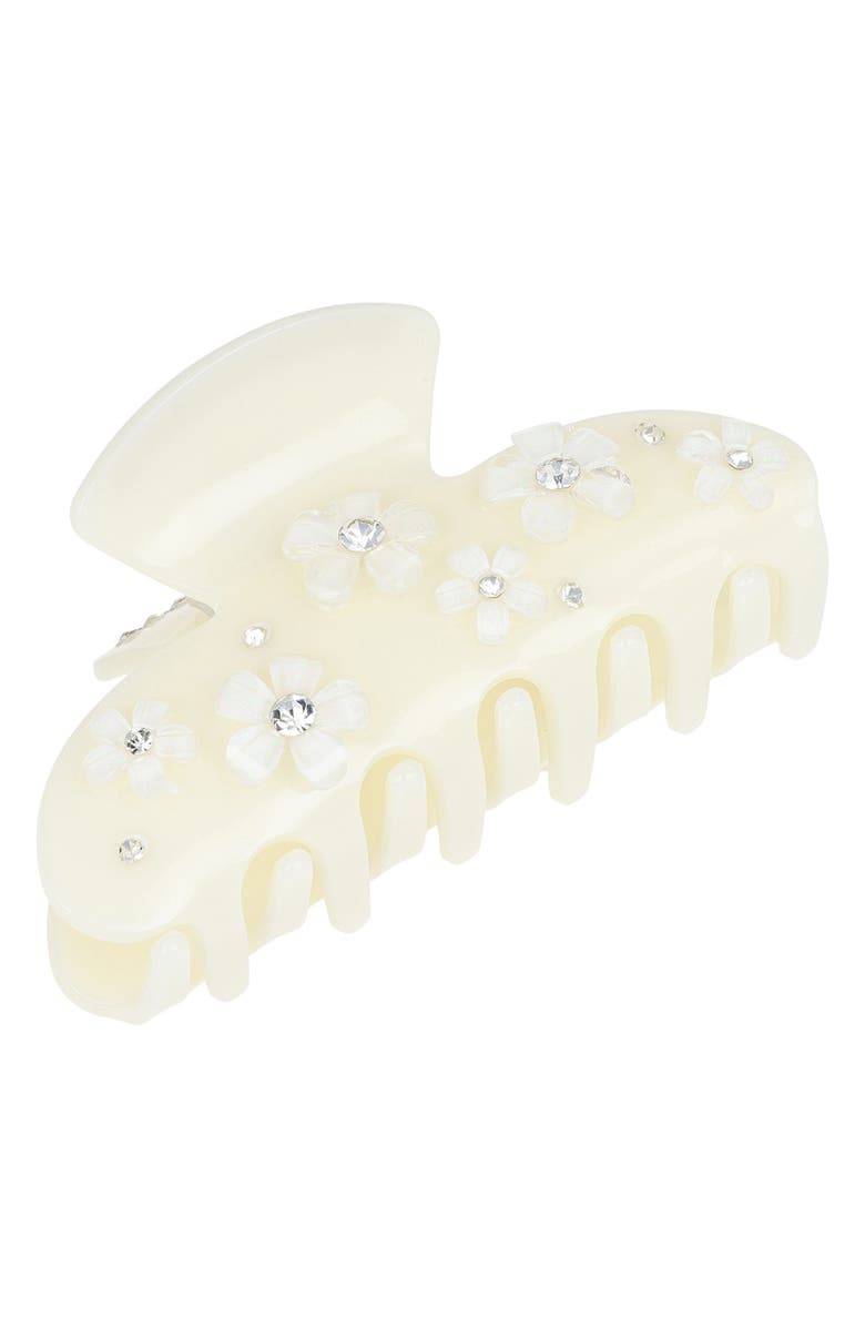 L. Erickson Begonia Claw Clip, Main, color, Cream