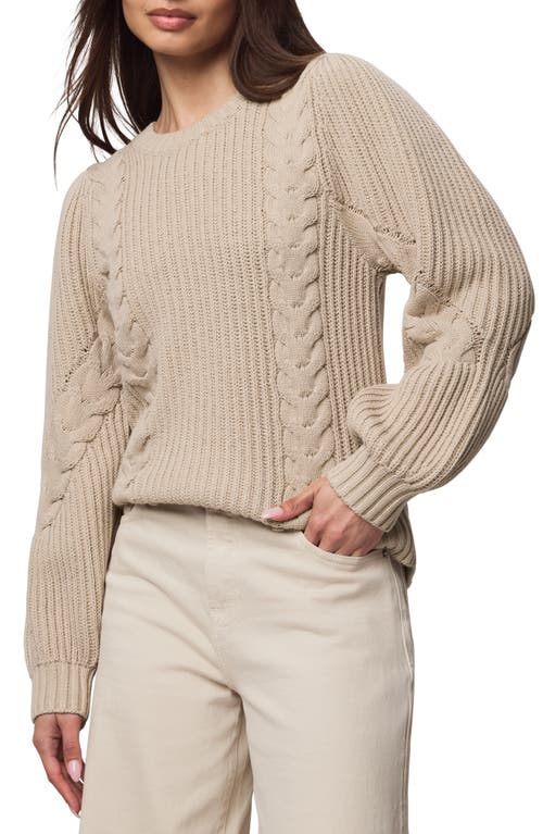 Splendid Sophie Mixed Stitch Cotton Blend Sweater In Neutral