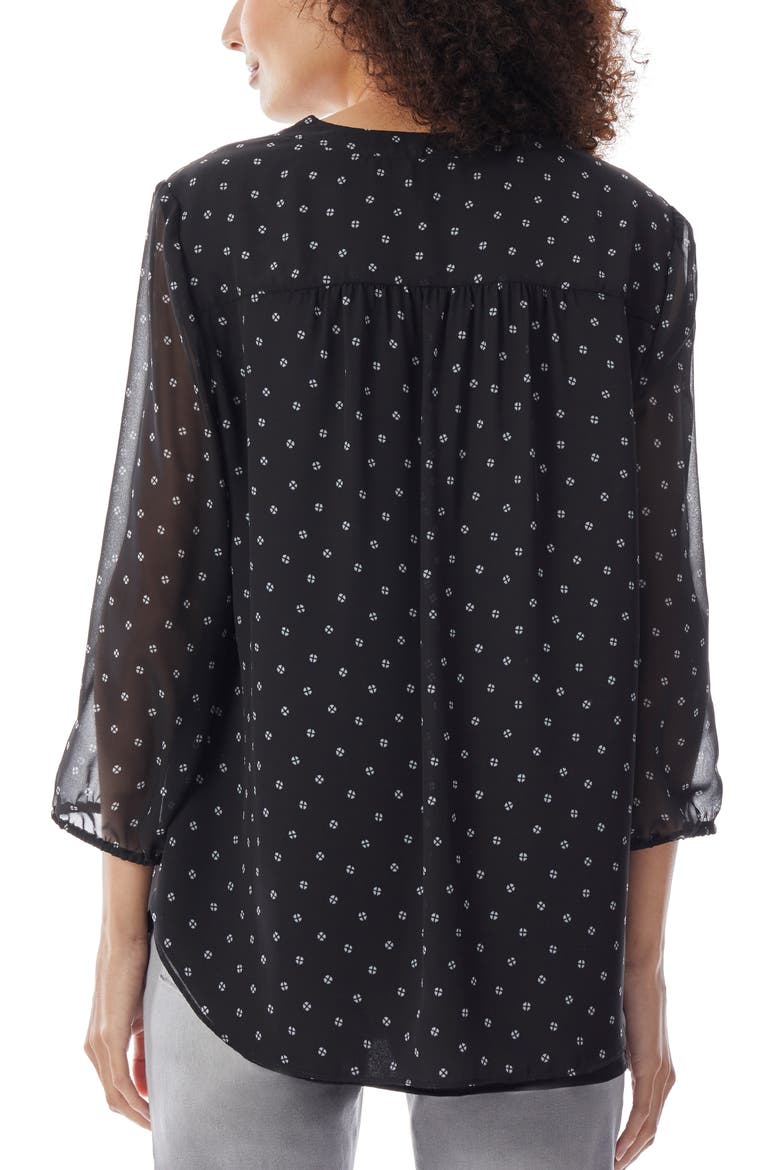 Pleat Front Top, Alternate, color, JONES BLACK/ JONES WHITE