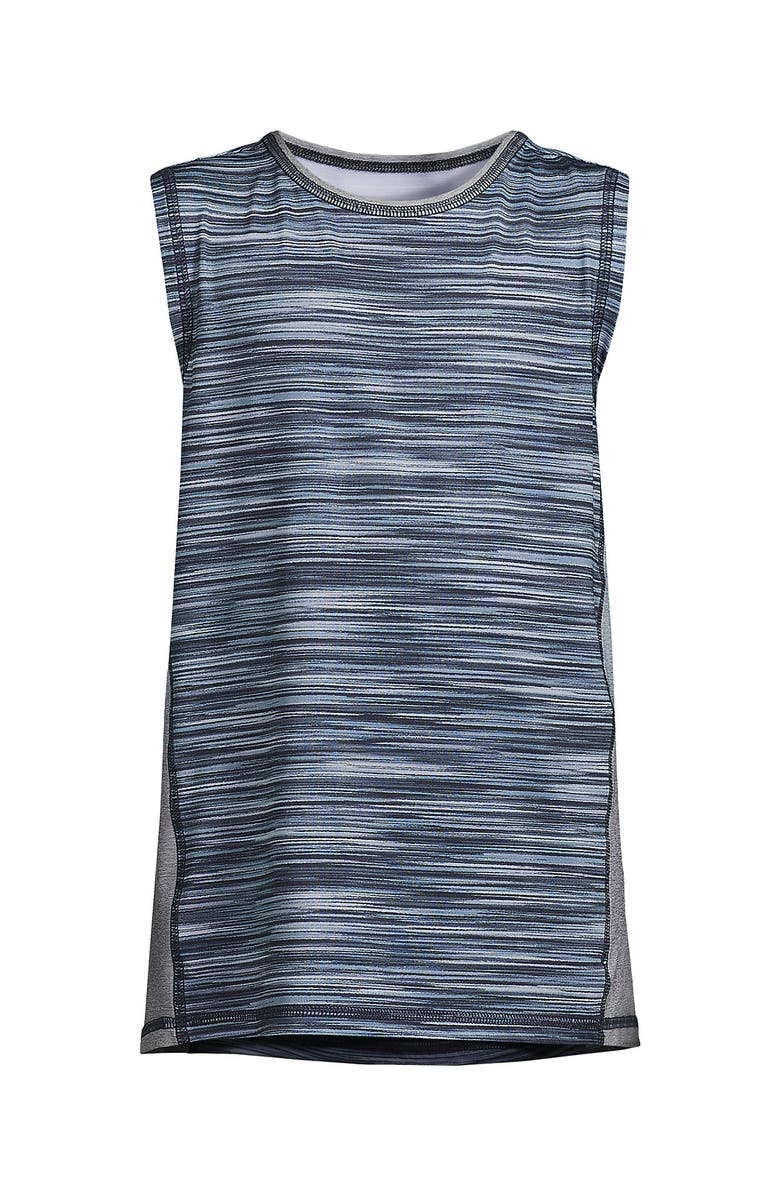 Lands' End Boys Sleeveless Active Tee, Alternate, color, Black/Gray Space Dye