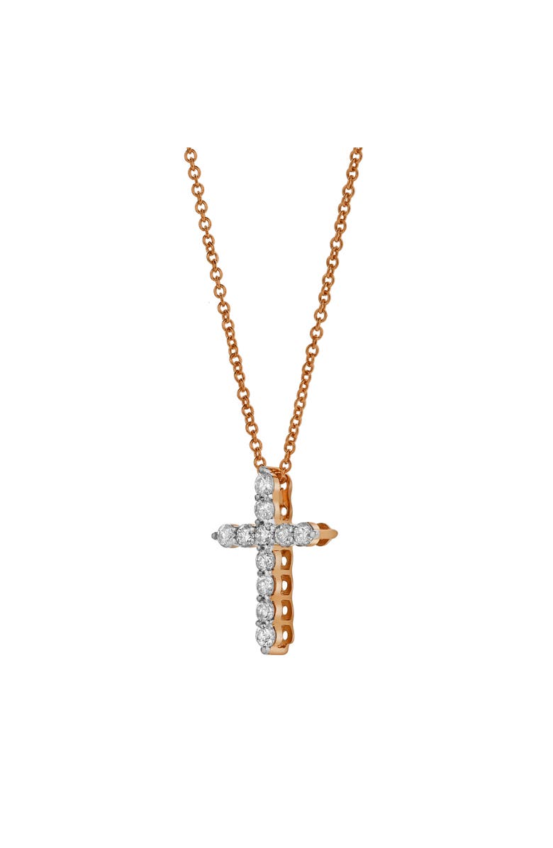 LuvMyJewelry Divine 10K Gold Cross Diamond Pendant - 0.25 Ctw, Alternate, color, 10K Rose Gold