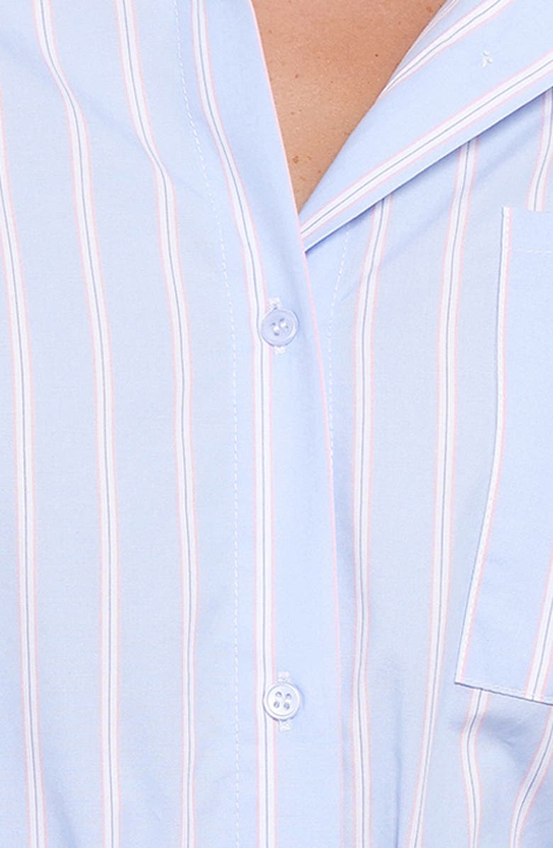 Petal & Pup Harlan Long Sleeve Cotton Shirtdress, Alternate, color, Blue Pink Stripe