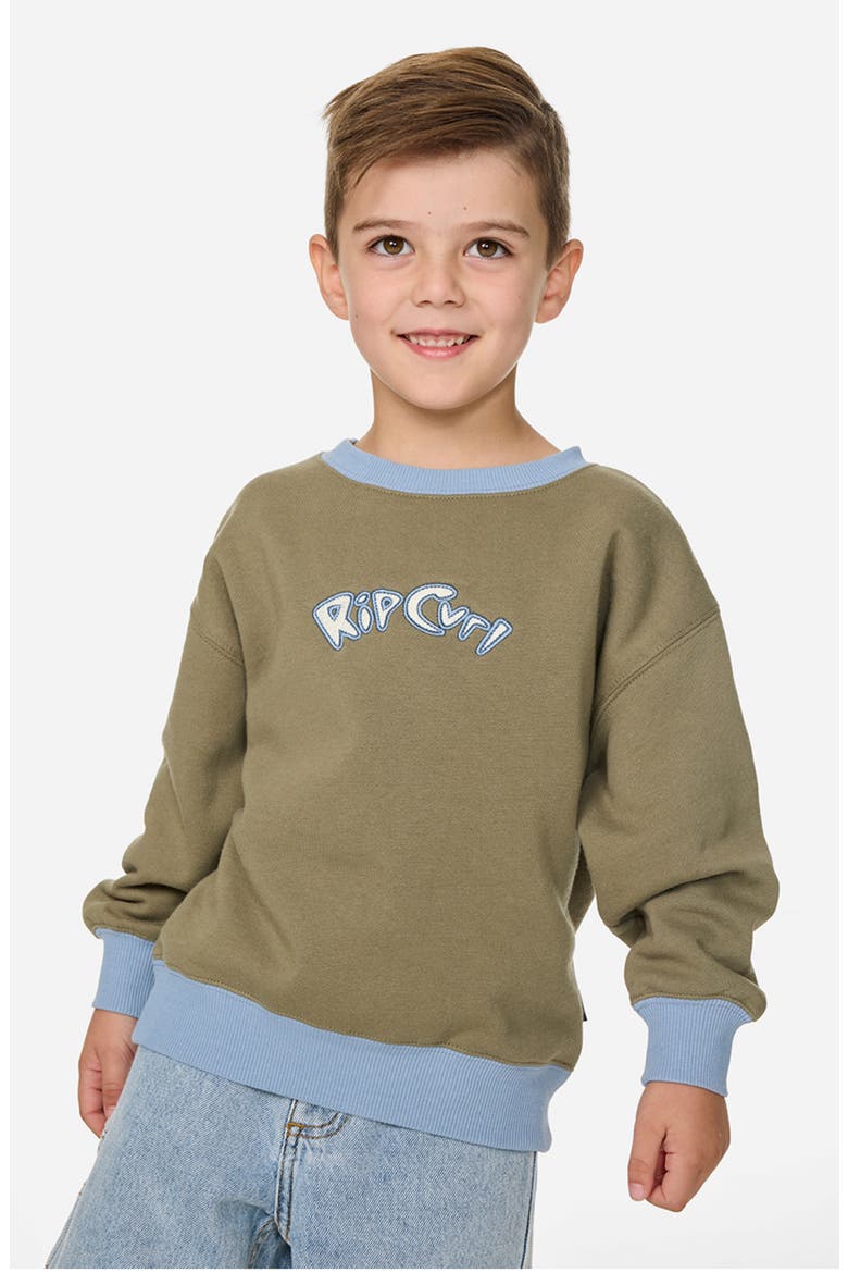 Kids' Ride the Wave Oversize Crewneck Sweatshirt, Main, color, SURPLUS GREEN