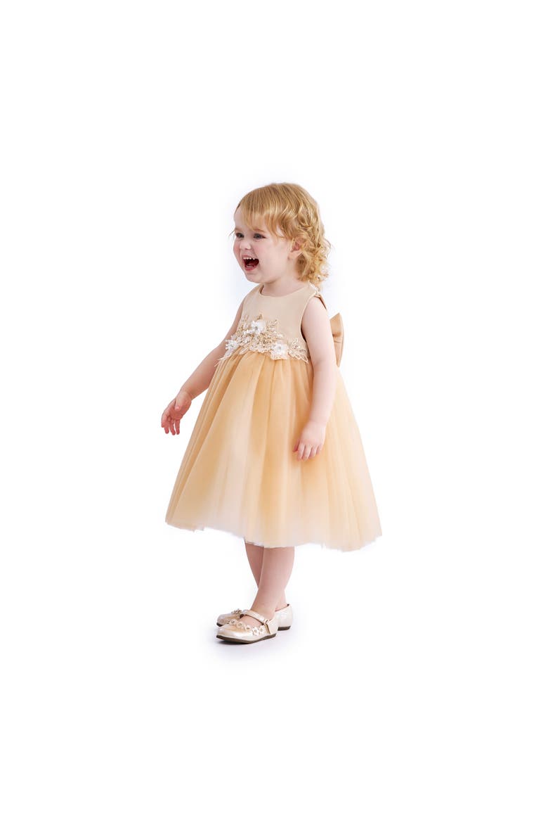 Ribbon Bloom Gown, Alternate, color, Champagne
