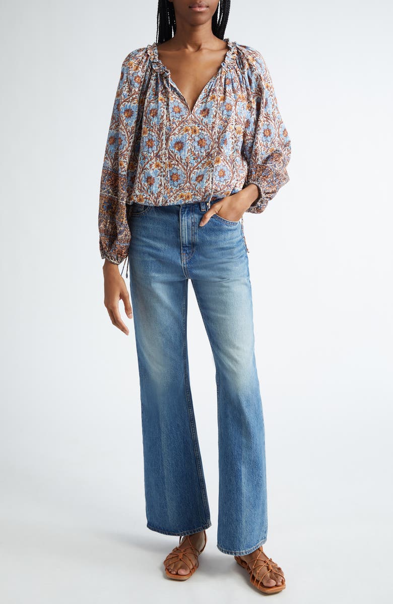 Ulla Johnson Silva Border Print Cotton Blend Top, Alternate, color, 