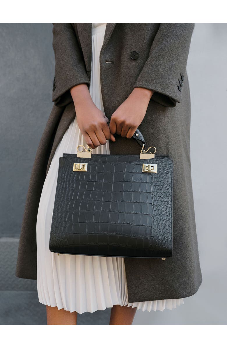 VIE LORIE Veronika Top Handle Bag, Alternate, color, Onyx