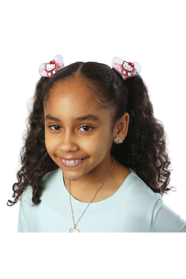 Heart Hair Clip 6-Piece Set, Snap Back Shaker Hair Clips, Alternate, color, Multicolored