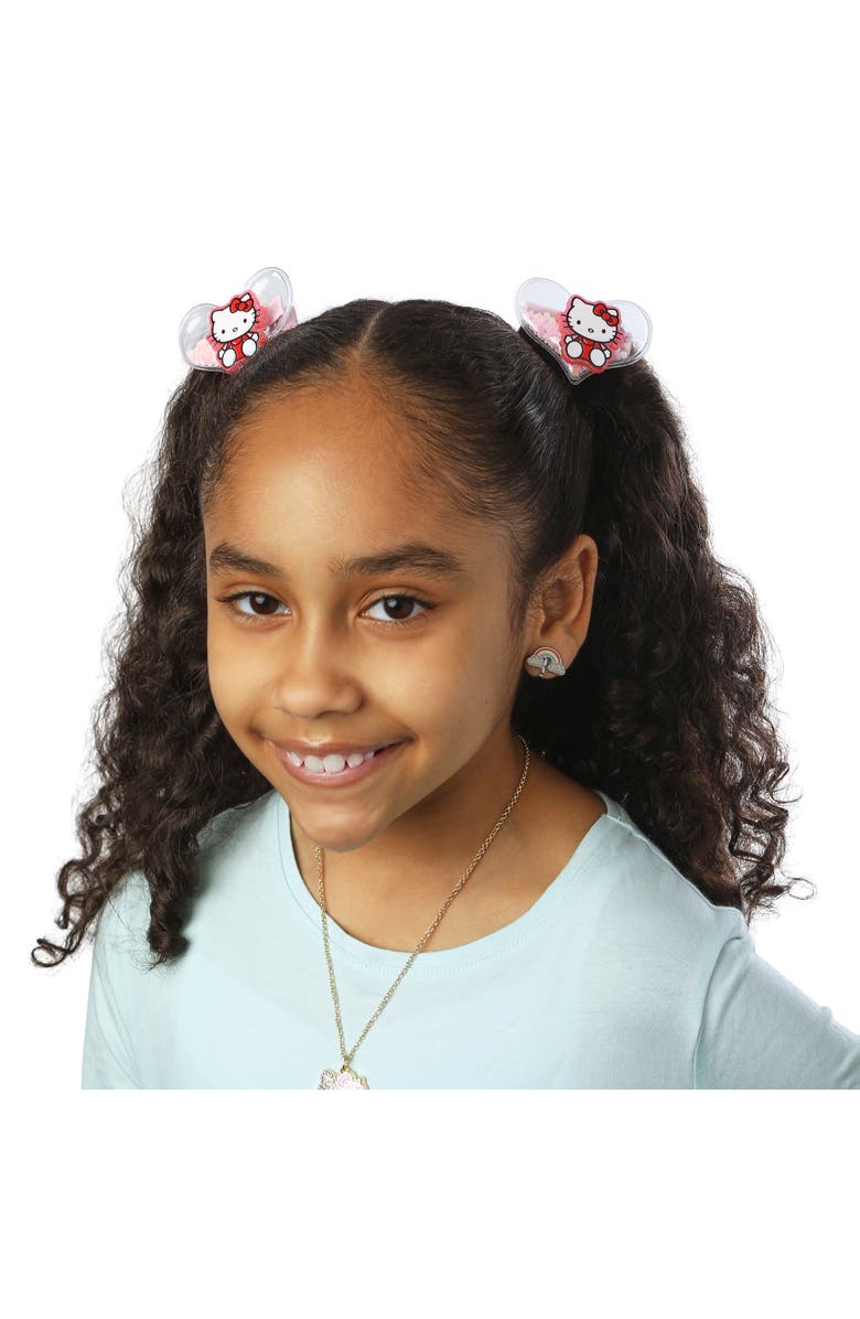 Hello Kitty Heart Hair Clip 6-Piece Set, Snap Back Shaker Hair Clips, Alternate, color, Multicolored