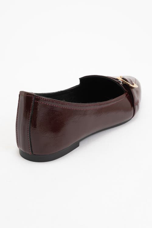 Forever & Always Shoes Zarina Pointed Toe Leather Flats In Burgundy Brown Leather