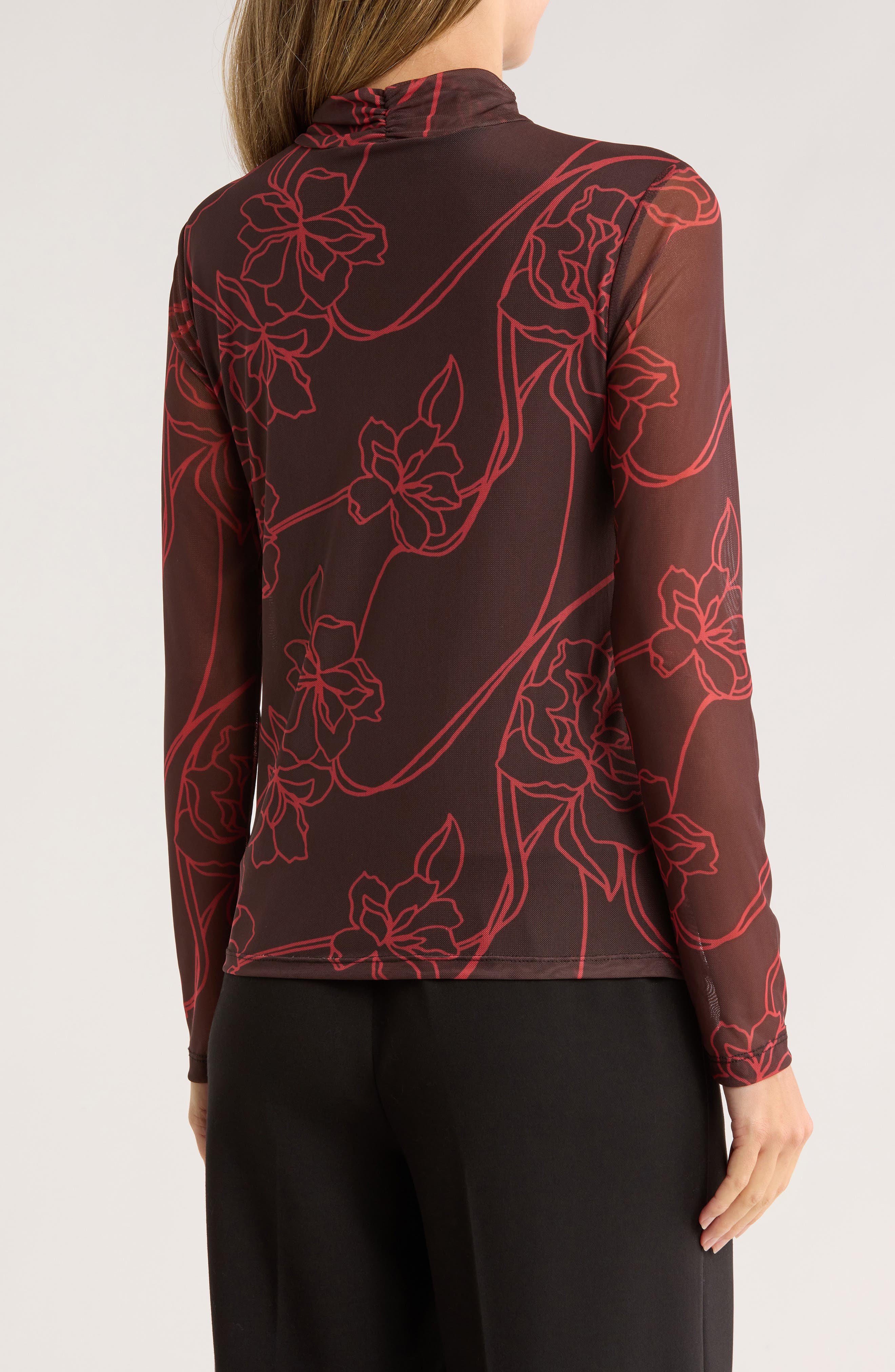Mesh Mock Neck Top - image 2
