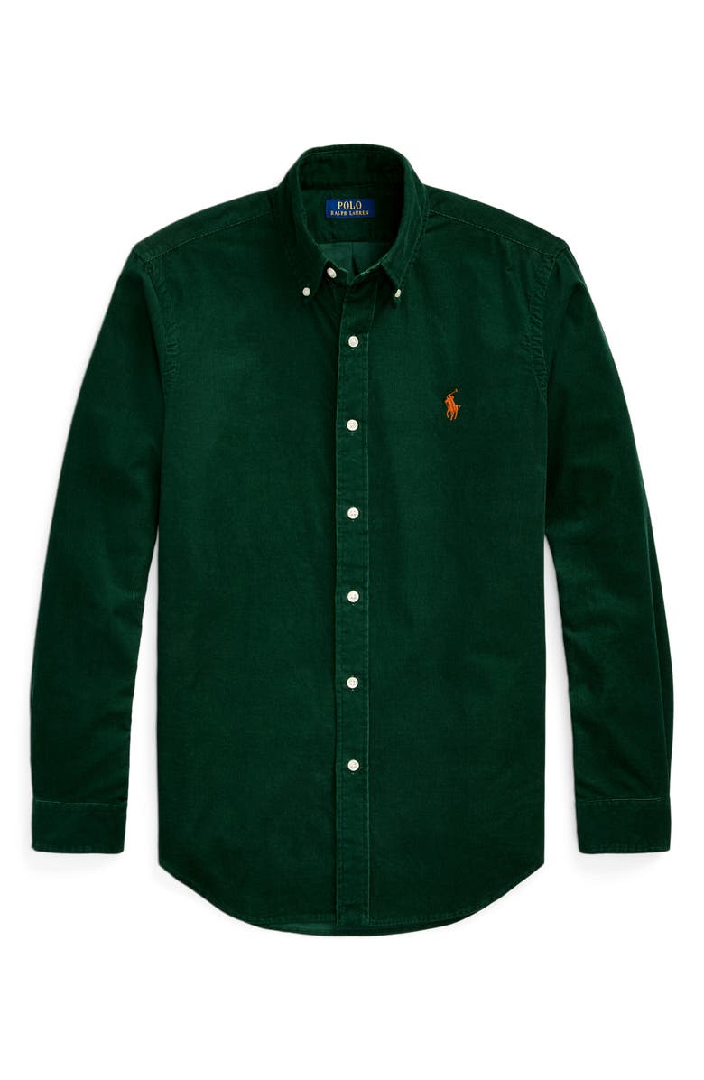 Polo Ralph Lauren Solid Corduroy Button-Down Shirt, Alternate, color,