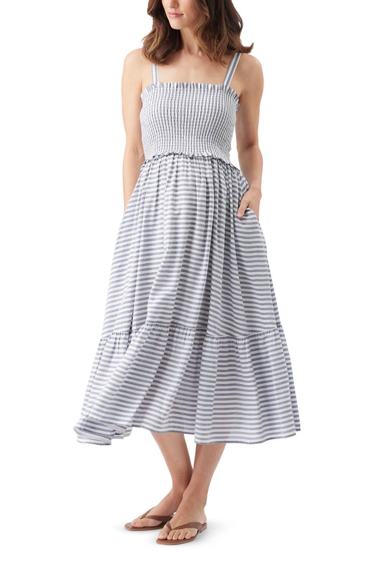 Sofia Stripe Dress, Main, color, Indigo / White