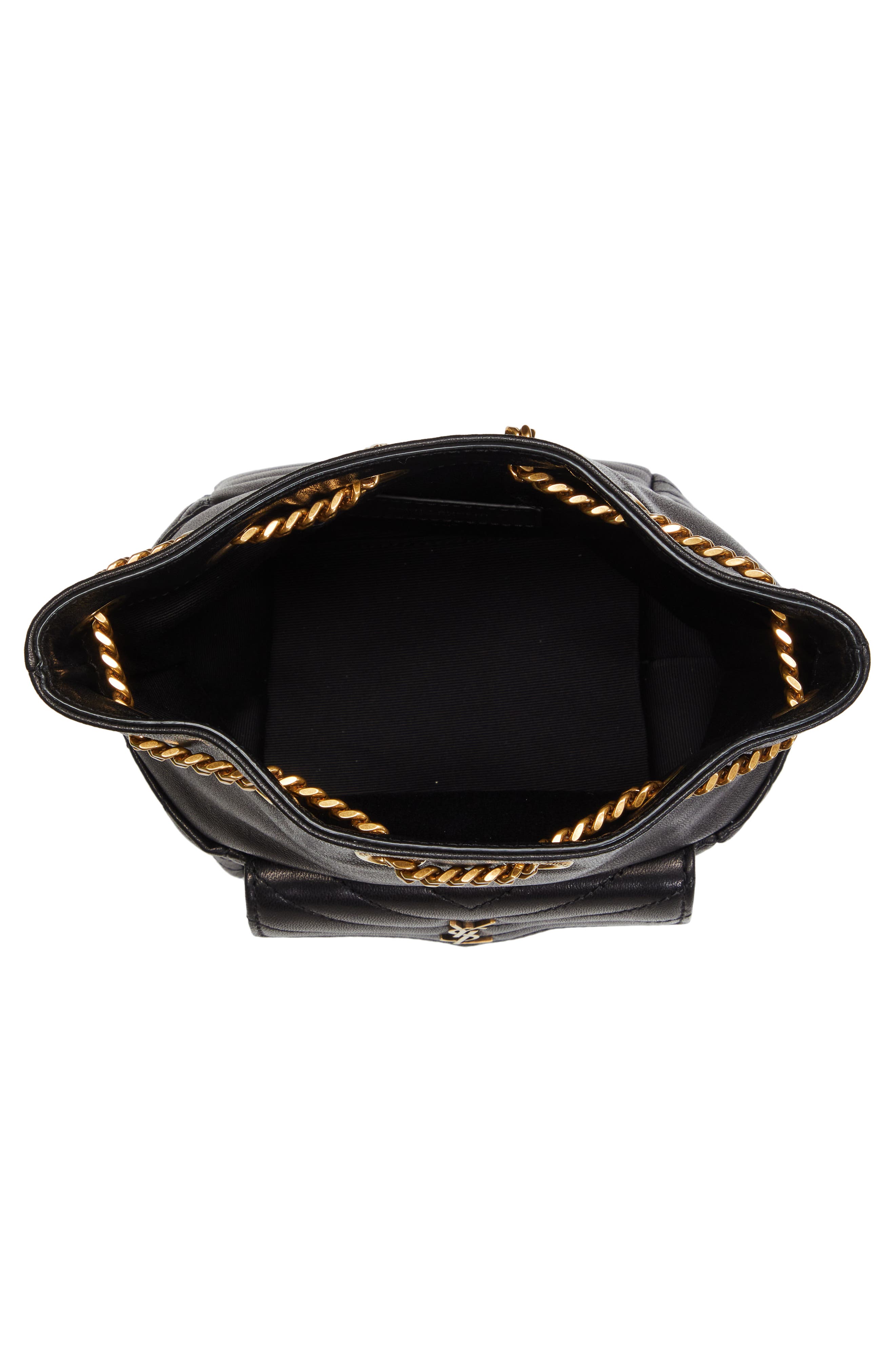 Saint Laurent Mini Joy Matelassé Leather Bucket Bag, Alternate, color, 