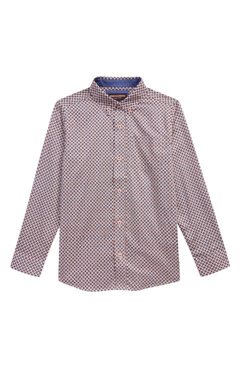 Kids' Medallion Print Button-Down Shirt (Little Boy & Big Boy)