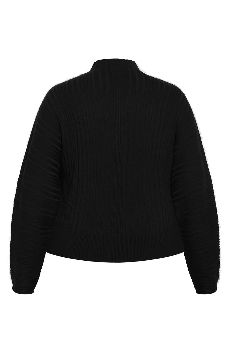 City Chic Miranda Funnel Neck Sweater, Alternate, color, Black