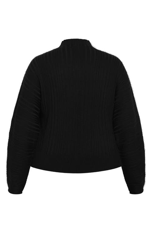 City Chic Miranda Funnel Neck Sweater In Black