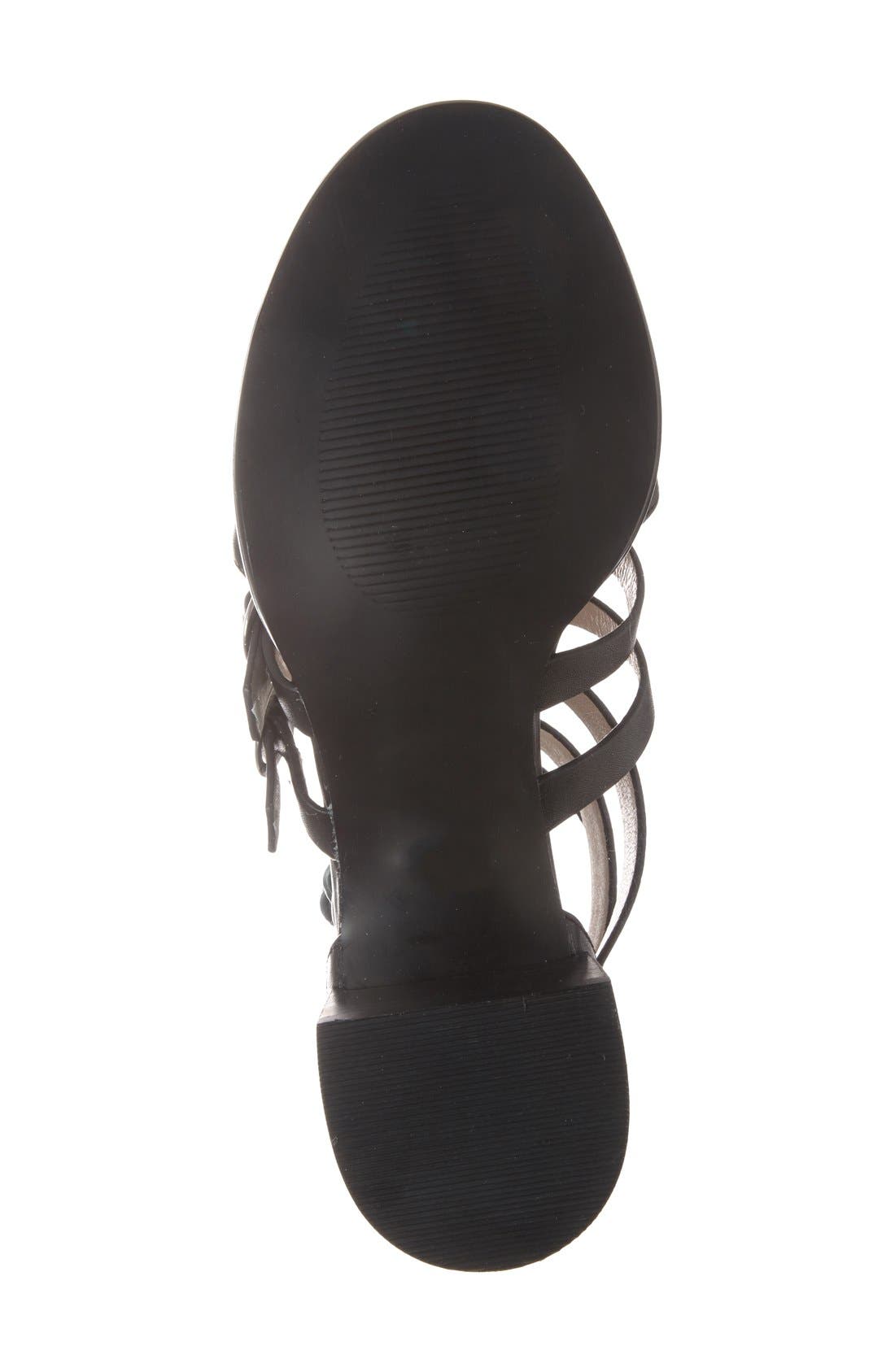 'Bea' Buckle Sandal, Alternate, color, BLACK LEATHER