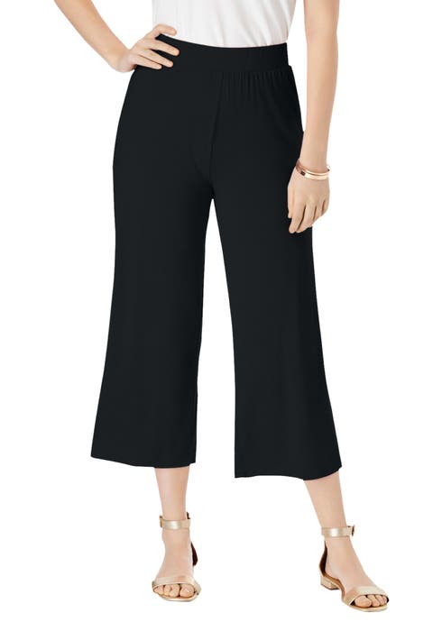 Everyday Stretch Knit Wide Leg Crop Pant