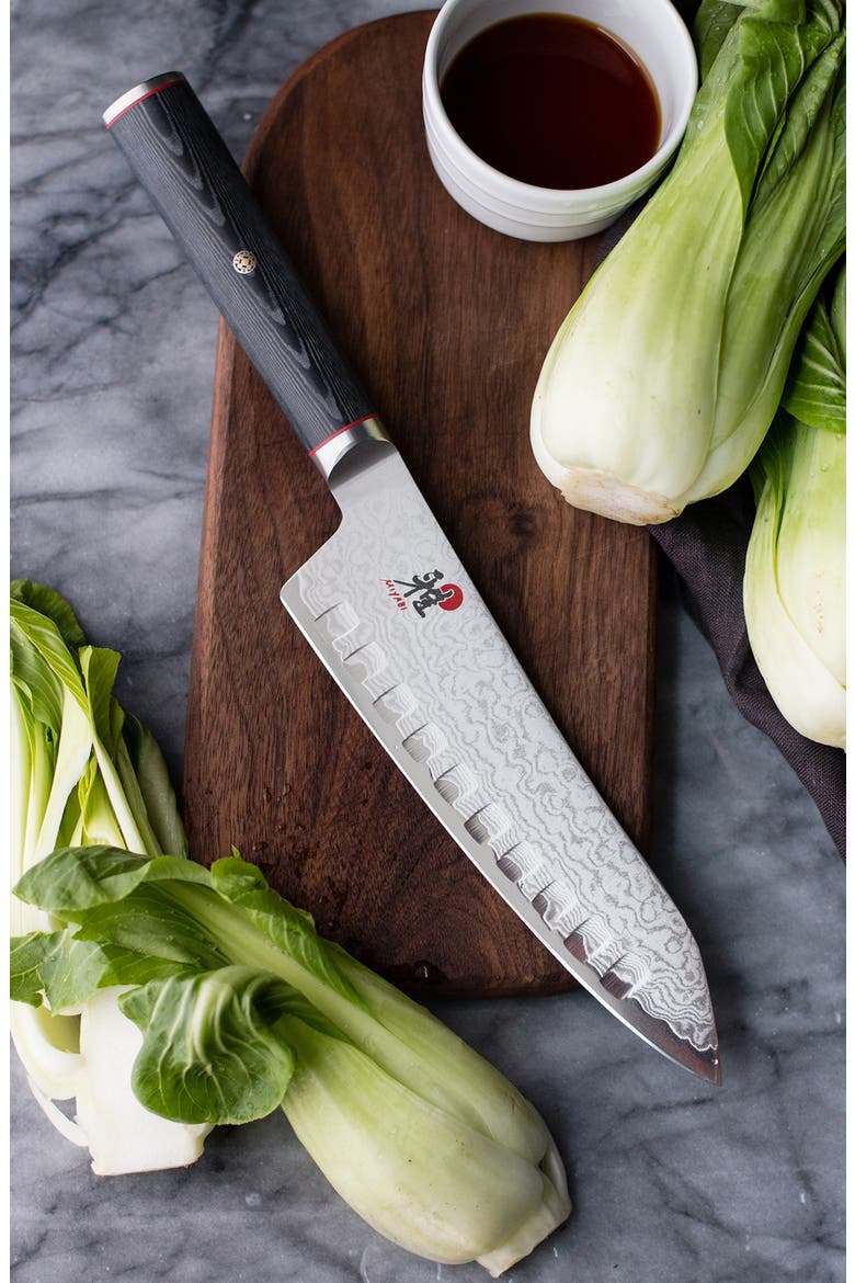 Kaizen 7-Inch Hollow Edge Santoku Knife, Alternate, color, STAINLESS STEEL