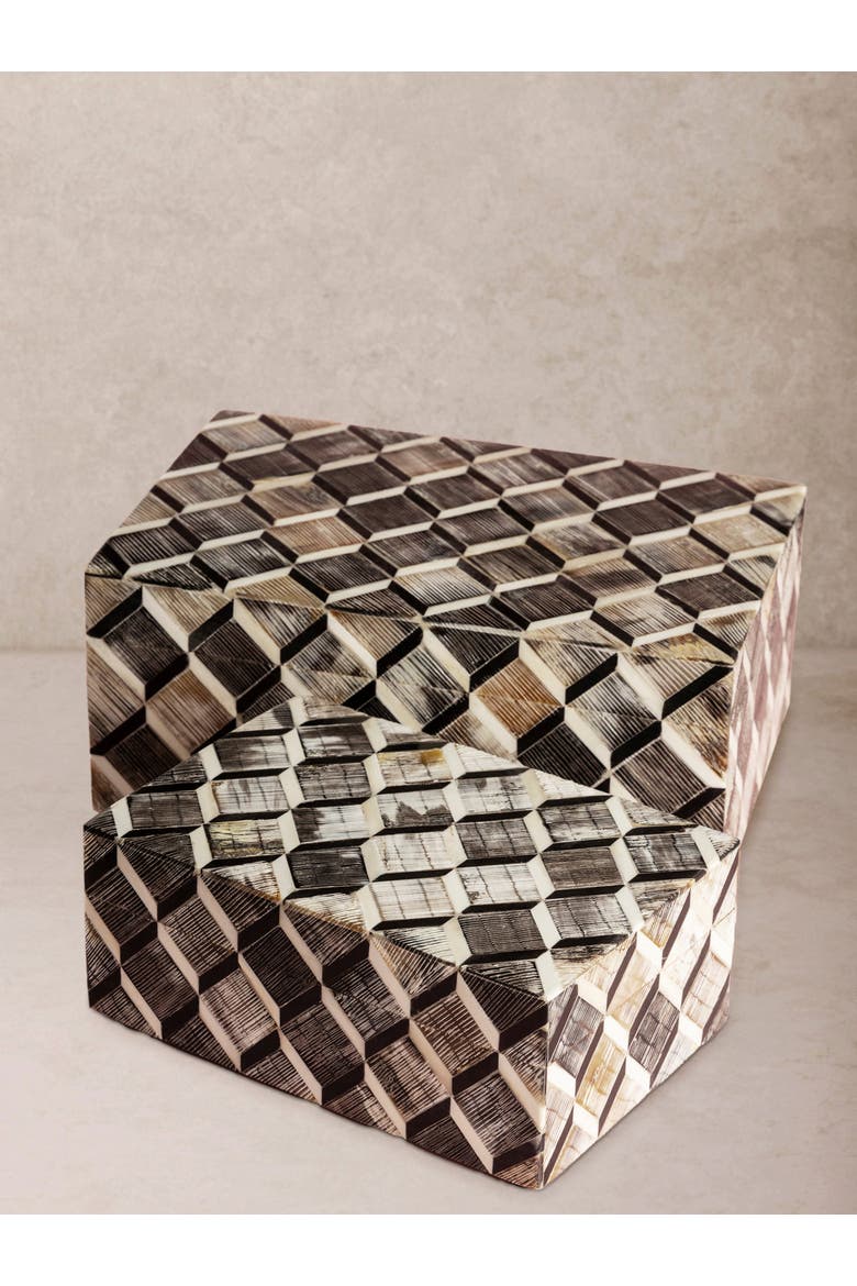 Leela Decorative Boxes, Set of 2, Main, color, Brown
