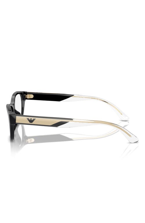 Emporio Armani 54mm Cat Eye Optical Glasses In Black