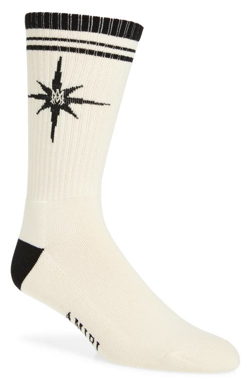 Shop Amiri Starburst Crew Socks In Alabaster