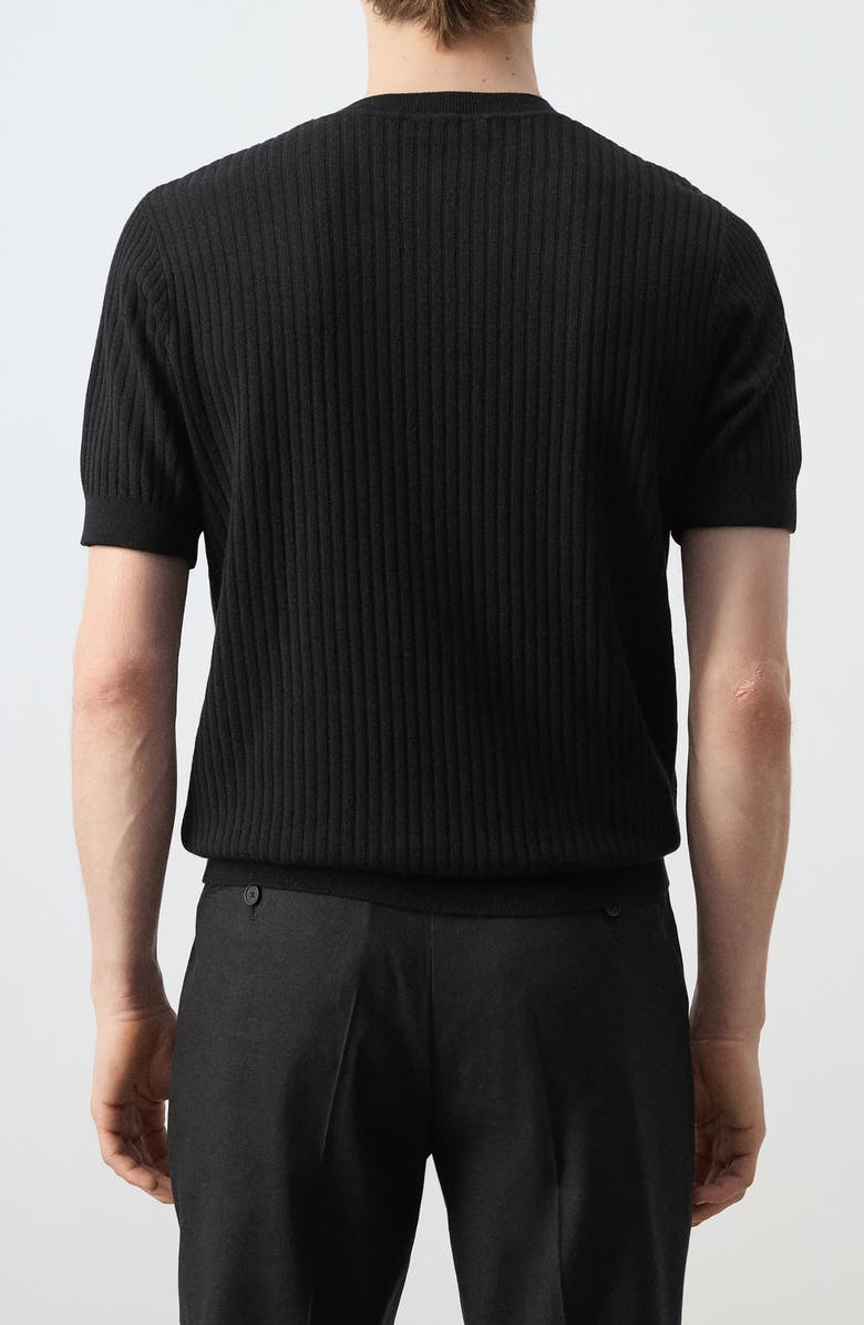 MANGO Short Sleeve Cotton & Modal Rib Top, Alternate, color,