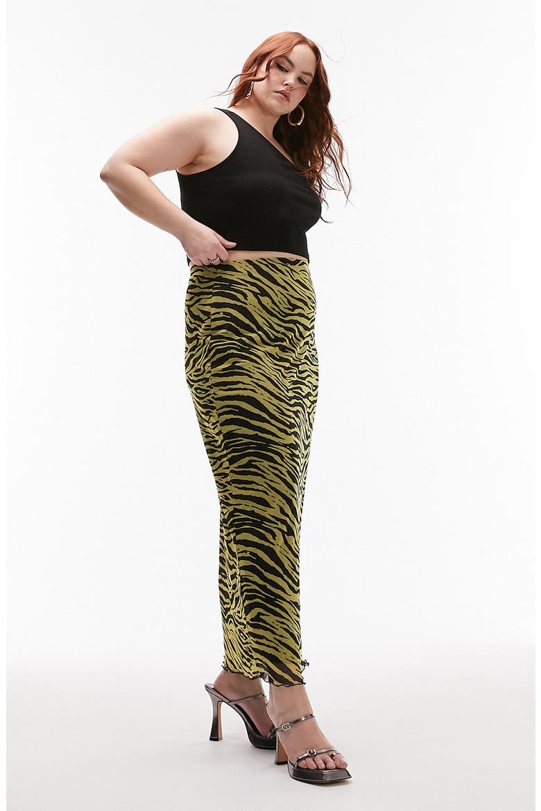 Zebra Print Skirt, Alternate, color, BLACK
