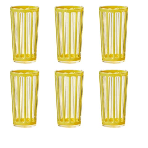 Villa Yellow Acrylic Tumbler Set of 6 BPA-Free Durable