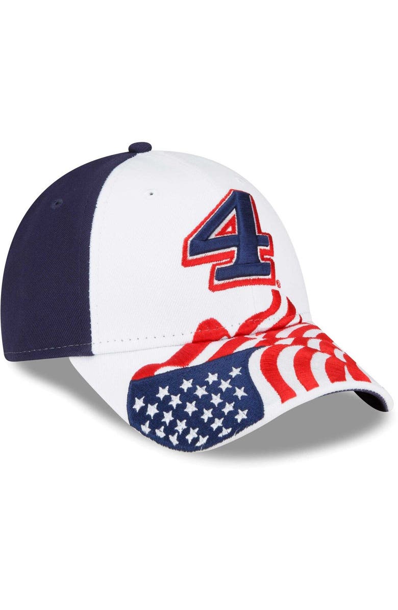 New Era Men's New Era White/Blue Kevin Harvick 9FORTY Americana Snapback Adjustable Hat, Alternate, color, White