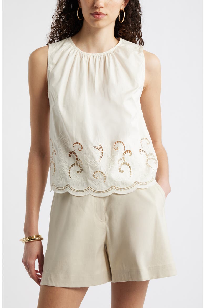 Schiffly Sleeveless Top, Main, color, IVORY TOFU