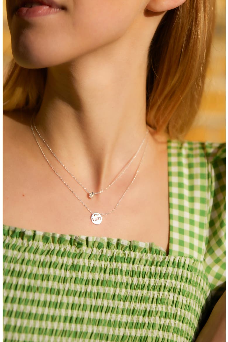 Knot Charm Necklace, Alternate, color, SILVER