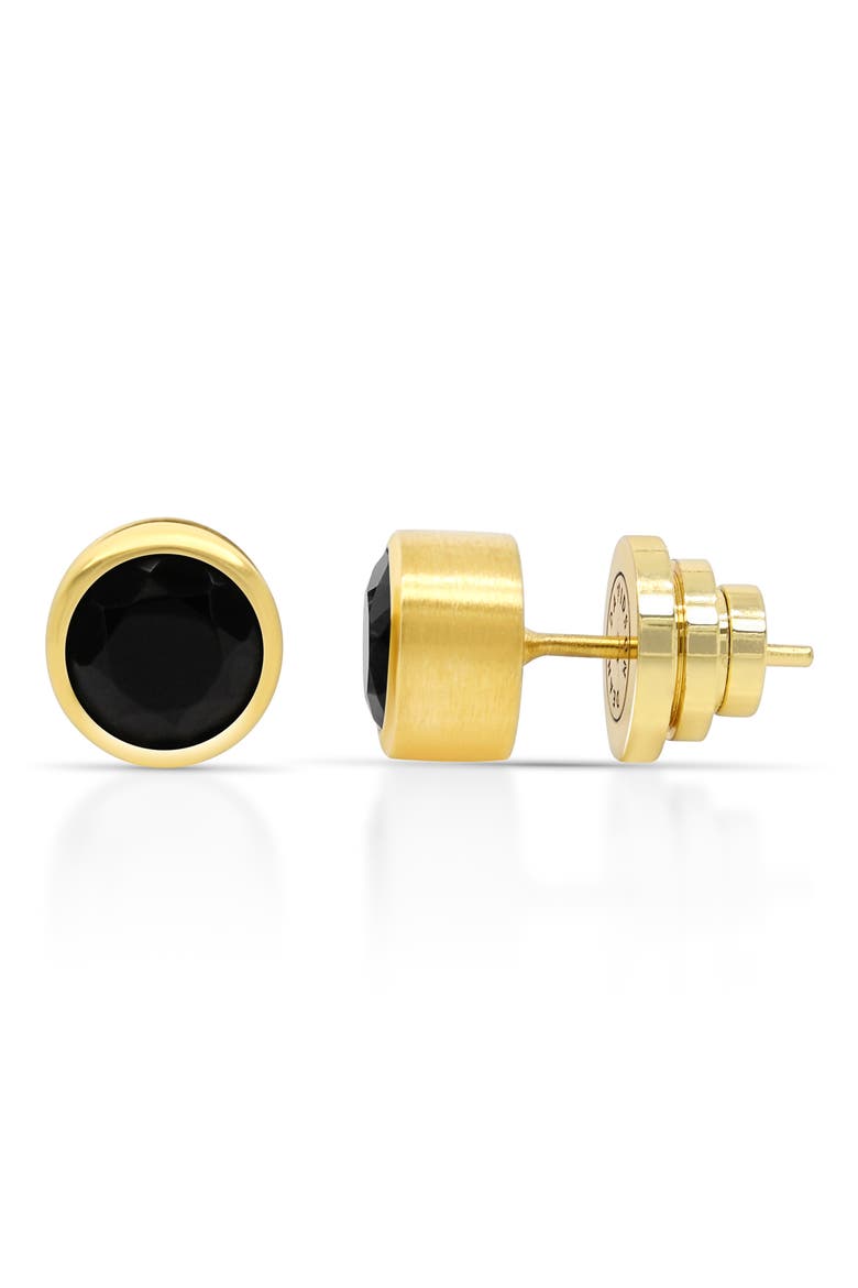 Signature Midi Onyx Stud Earrings, Main, color, BLACK ONYX