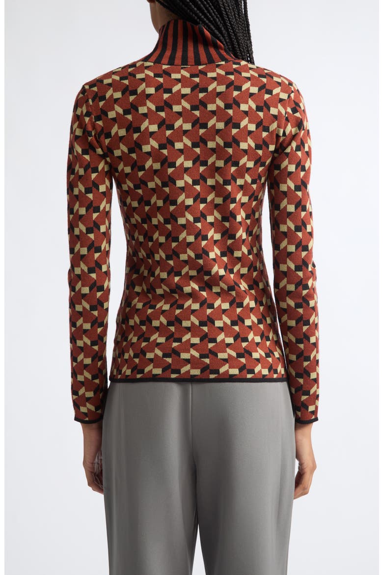 Merino Wool Jacquard Sweater, Alternate, color, BROWN