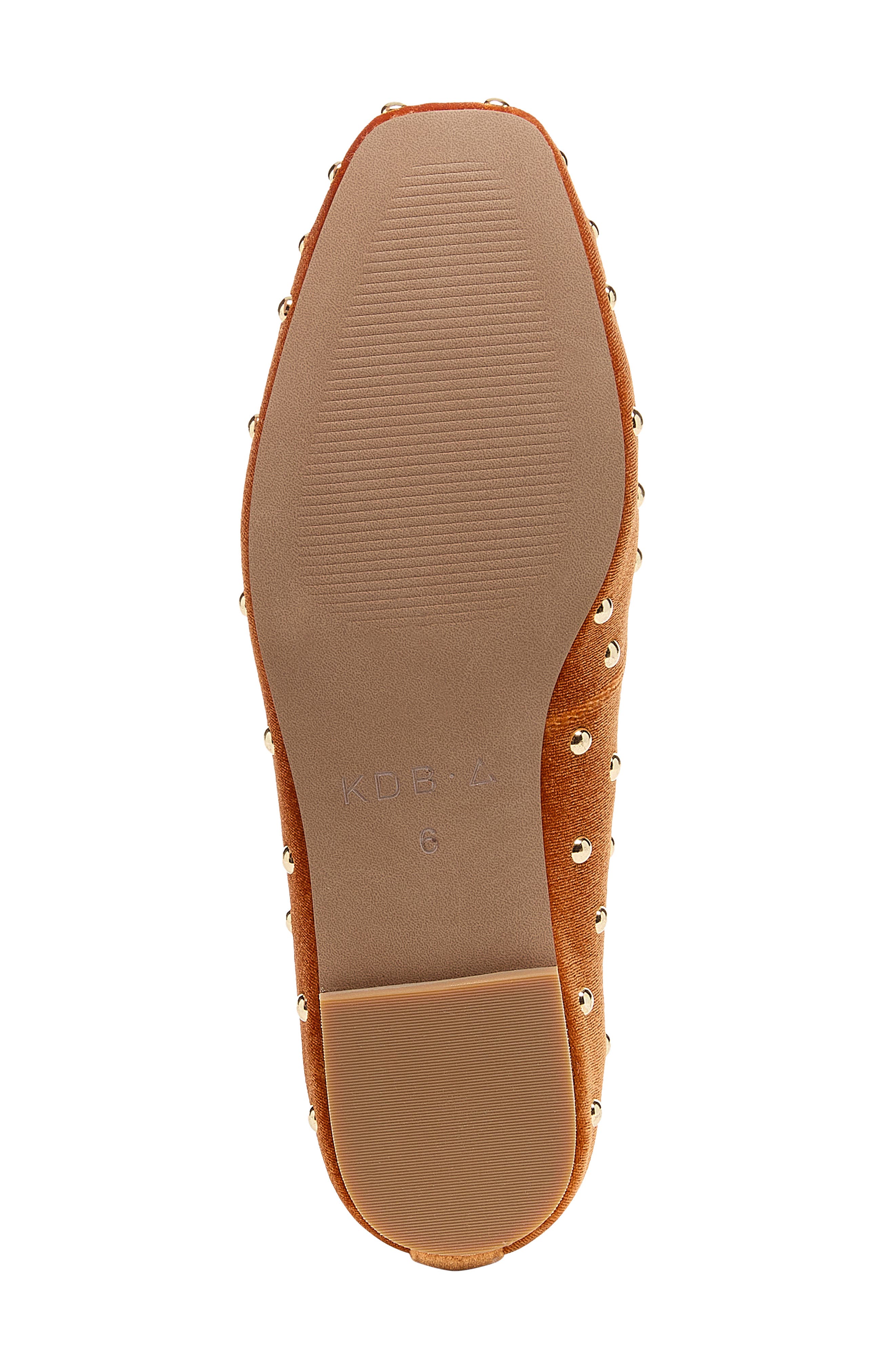 Kelsi Dagger Brooklyn Finley Studded Square Toe Flat, Alternate, color, Mustard