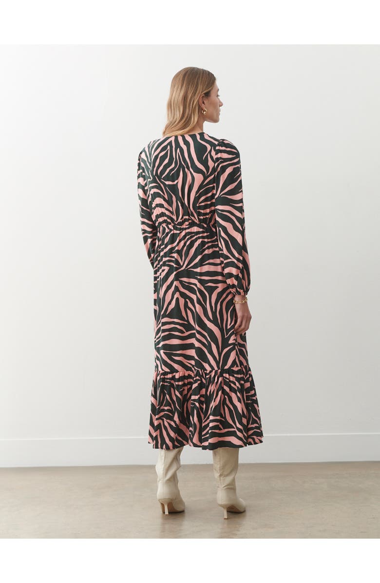 Finery London Suzie Animal Print Midi Dress, Alternate, color, Pink Leopard