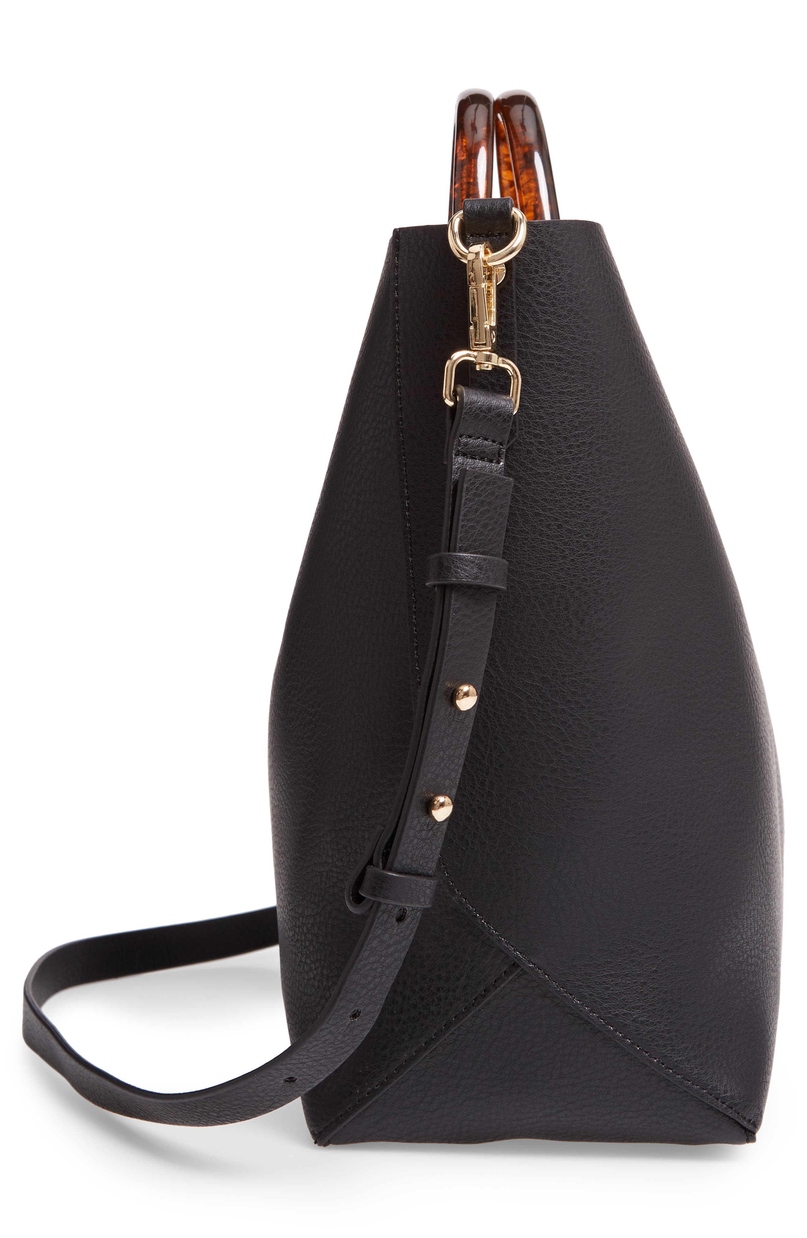 Topshop Sallie Tortoiseshell Handle Tote, Alternate, color, 