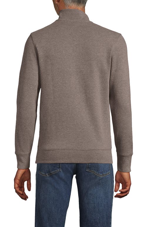 Lands' End Bedford Rib Quarter Zip Sweater In Brown