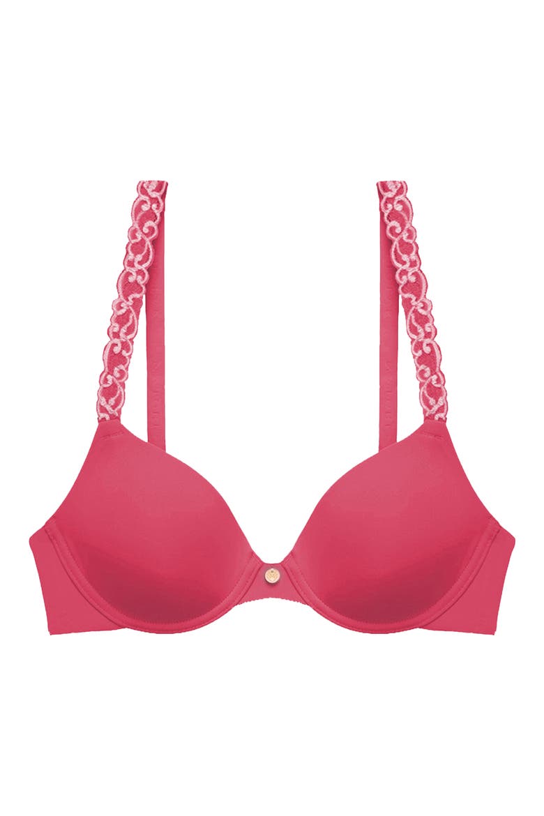 Pure Luxe Underwire T-Shirt Bra, Alternate, color, VINTAGE CHERRY/ PEACH BLUSH