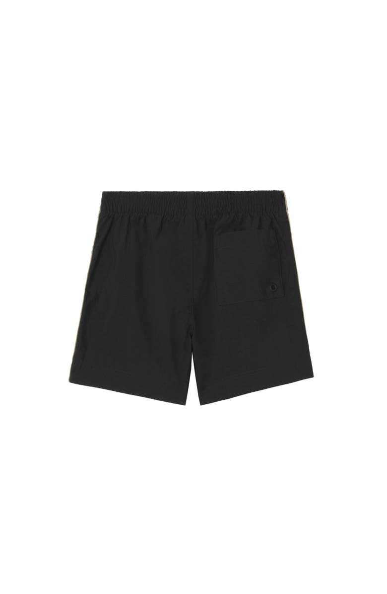 Burberry Check Trim Swim Shorts, Alternate, color, Black