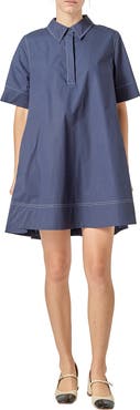 English Factory Contrast Detail Mini Shirtdress
